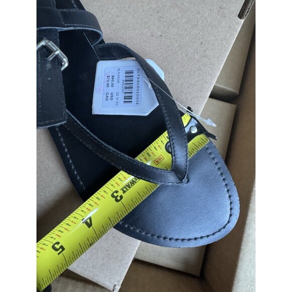 NWT EU37/ US 6-6.5 -Anthro Pilcro Leather Upper Thong Strap Sandals (NWT US$ 60) - Picture 10 of 16